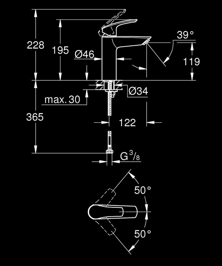 شیرآلات روشویی تک اهرمی Grohe Eurosmart سایز M - 23324003 - تصویر 2